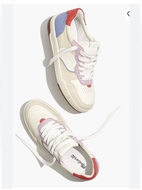 Madewell court pastel colorblock leather lace up sneakers